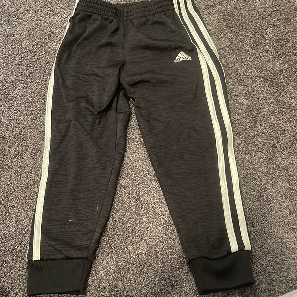 Boys black adidas performance pants. Size 5